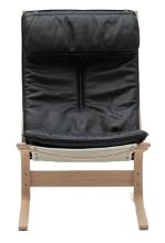 Bild von LK Hjelle Siesta Fiora Sessel hoch SH: 43 cm – Natur/Hemsen Anilin Schwarz