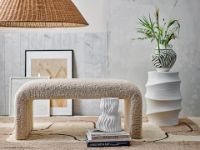 Bild von Bloomingville Bobbie Bench L: 100 cm - Weiß/Natur