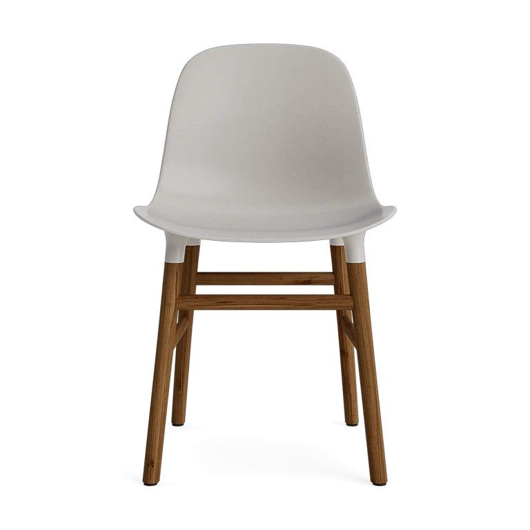 Bild von Normann Copenhagen Form Stuhl SH: 44 cm - Walnuss/Hellgrau