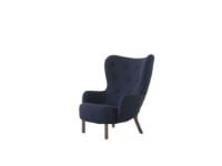 Bild von &Tradition Petra VB3 Lounge Chair & Pouf SH: 40 cm – Walnuss geölt/Vidar 554