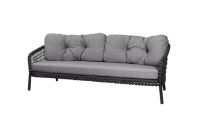 Bild von Cane-Line Outdoor Ocean Large 3 Pers. Sofa-L: 202 cm inkl. Hyndesæt - Dunkelgrau/Dunkelgrau