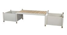 Bild von Cane-line Outdoor Sticks Bench inkl. 2 Pflanzgefäße B: 215 cm – Teak/Sand VORBESTELLUNG: Ende März 2024