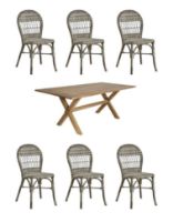 Bild von Sika-Design Kolonial- und Ofelia-Gartenmöbel-Set – Teak/Antik