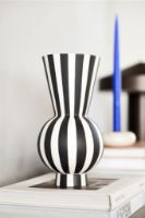 Bild von OYOY Toppu Vase Rund H: 28 cm - Weiß/Schwarz