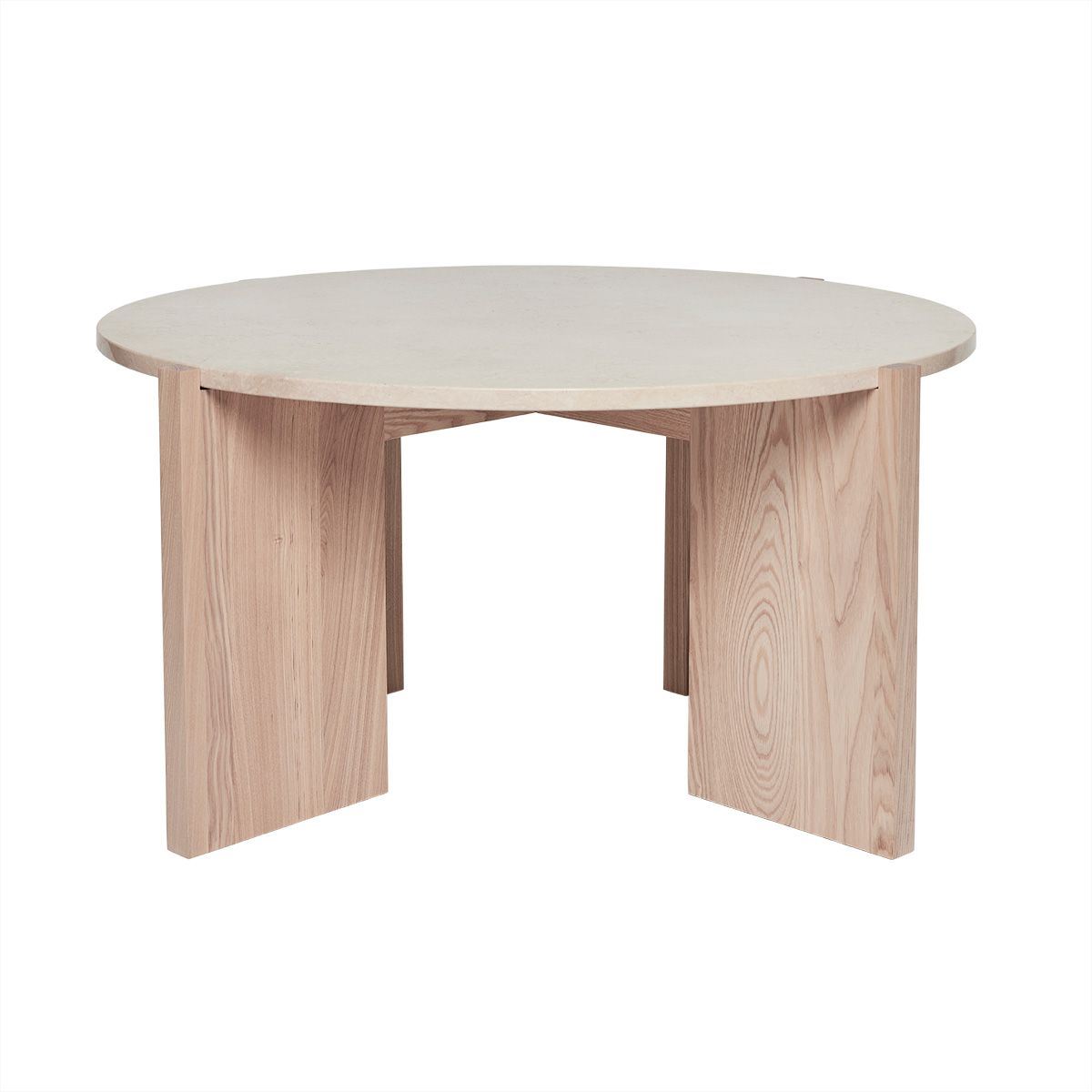 Bild von OYOY Lune Marmor Couchtisch Ø: 84 cm - Natur/Weiß