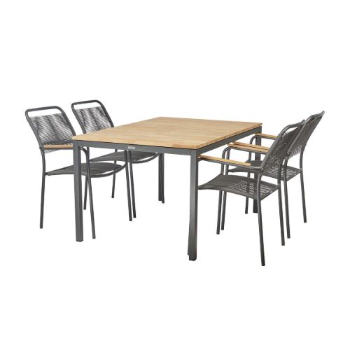 Mandalay Toscana Havebord L: 132 cm og 4 Verona Havestole - Antracit 