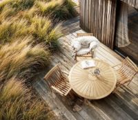 Bild von FDB Furniture M27 Together Runder Gartentisch Ø: 120 cm – Massives Teakholz/Natur geölt