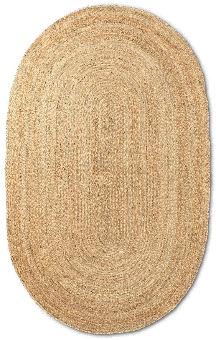 Bild von Ferm Living Eternal Oval Jute Teppich Klein 140x200 cm - Natur