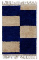 Bild von Ferm Living Mara geknoteter Teppich L 180x120 cm - Hellblau/Gebrochenes Weiß