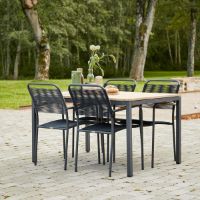 Bild von Mandalay Toscana Gartentisch L: 132 cm und 4 Verona Gartenstühle – Anthrazit