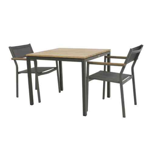 Mandalay Toscana Havebord L: 82 cm og 2 Elba Havestole - Olivengrøn 