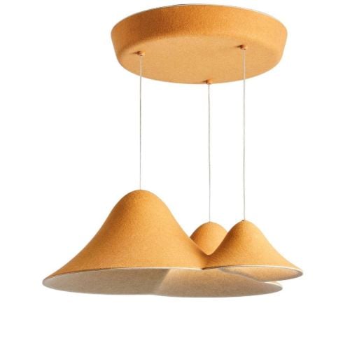 LOOM Design Panorama Pendelleuchte S 21,5x60,3 cm - Erdgelb/Grau