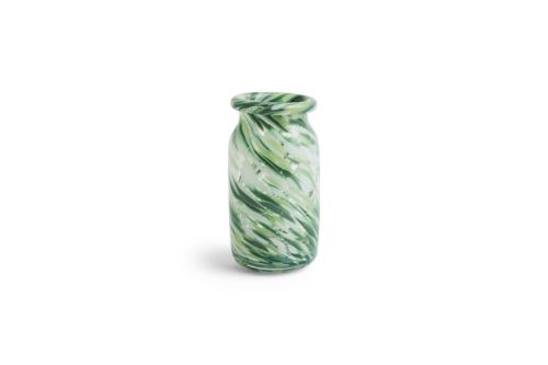 HAY Splash Vase Small H: 20,5 cm - Roll Neck/Green Swirl 