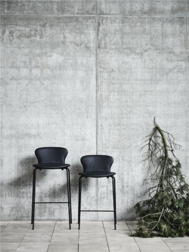 Bruunmunch PLAYchair Bar LowBack Vollgepolstert SH: 75 cm – Re-Wool 218/Schwarz