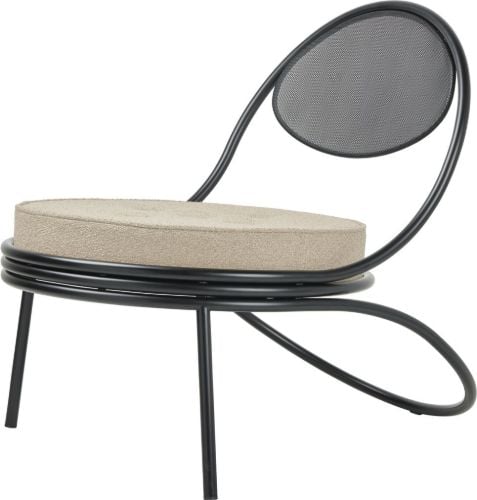 GUBI Copacabana Outdoor Lounge Chair - Black Semi Matt/Standard Lorkey Limonta