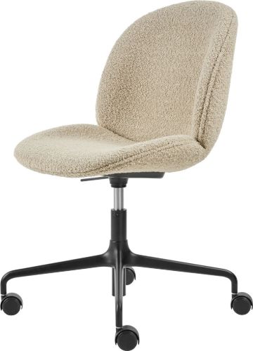 GUBI Beetle Meeting Chair 4-Star w. Castors - Black/Beige Karakorum Dedar 