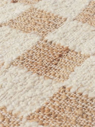 Ferm Living Check Wolljute-Läufer 70x180 cm - Off-White/Natur 
