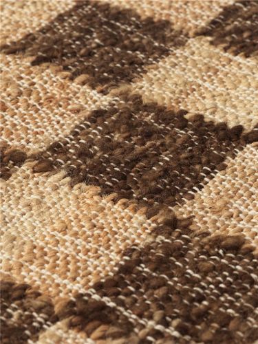 Ferm Living Check Woll-Jute-Läufer 70x180 cm - Kaffee/Natur