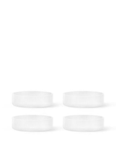 Ferm Living Ripple Serving Bowls Set of 4 Ø: 12,2 cm - Frosted Glass