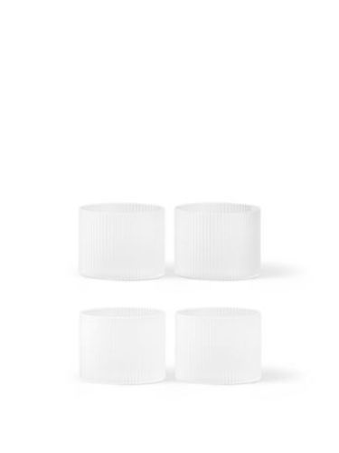 Ferm Living Ripple Low Glasses Set of 4 H: 6,1 cm - Frosted Glass