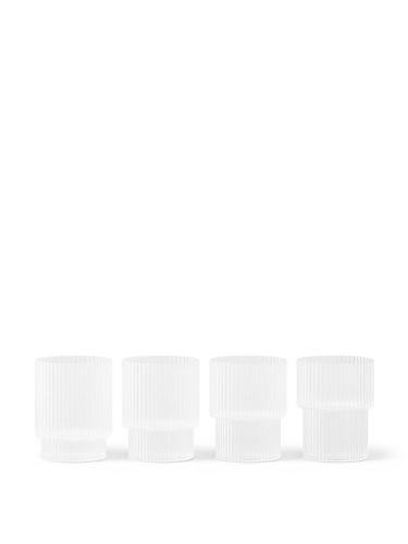 Ferm Living Ripple Small Glasses Set of 4 H: 6 cm - Frosted Glass