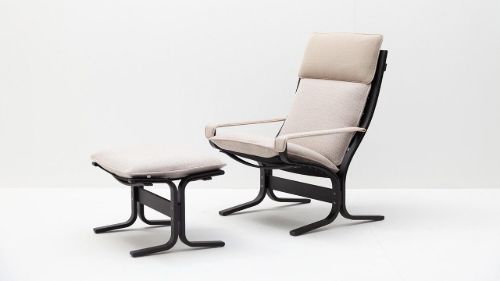 LK Hjelle Siesta Trio Fußhocker – Schwarz/Trio Beige