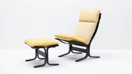 LK Hjelle Siesta Trio Fußhocker – Schwarz/Trio Gelb