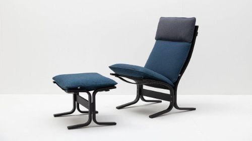 LK Hjelle Siesta Trio Fußhocker – Schwarz/Trio Dunkelblau