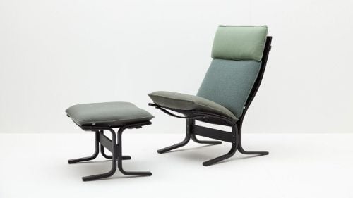 LK Hjelle Siesta Trio Fußhocker – Schwarz/Trio Evergreen