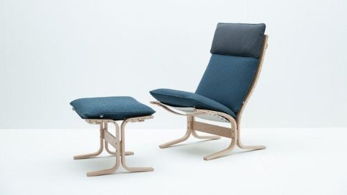 LK Hjelle Siesta Trio Fußhocker – Natur/Dunkelblau