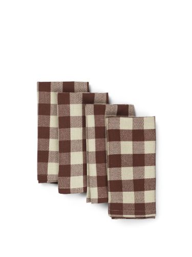 Ferm Living Bothy Check Napkins Set of 4 - Cinnamon/Grey Green