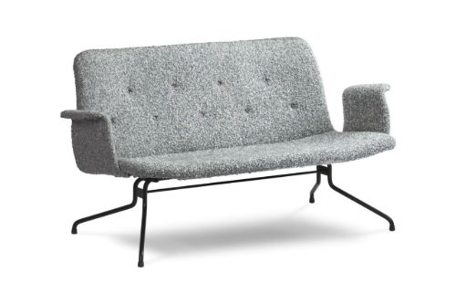 Bent Hansen Primum 2-Personen-Sofa mit Armlehnen L: 140 cm – Fluffy JA2096-050/Black Stelr/Black Stelr