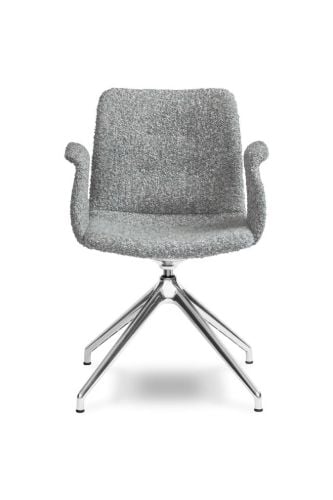Bent Hansen Primum Dynamic Armchair m. Drejestel - Polished Aluminium/Fluffy JA2096-050