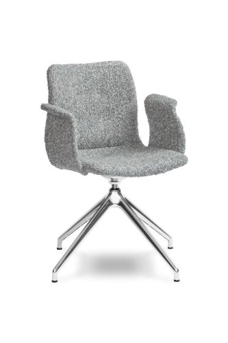 Bent Hansen Primum Dynamic Sessel mit Drehgestell – Poliertes Aluminium/Fluffy JA2096-050