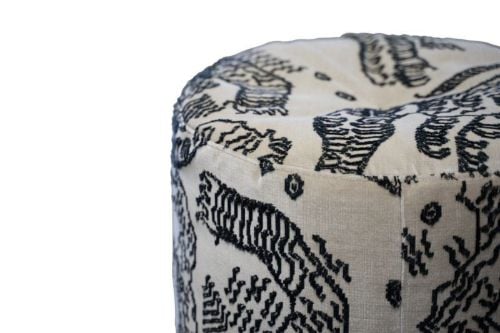 Bent Hansen M55 Marokko Pouf Rund mit Knopf Ø: 55 cm – Tiger Mountain Graphite