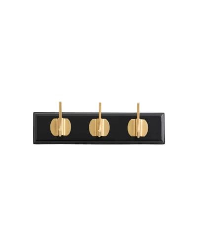Nordal Edgy Knagerække m. 3 Knager B: 30 cm - Brass/Sort