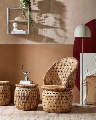 Nordal BRACCIO Hocker/Tisch H: 44 cm – Natur