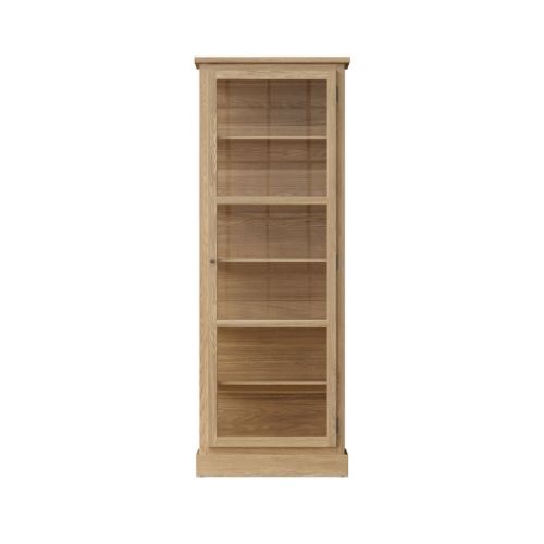 Lindebjerg Design Light Oak N1 Vitrineskab Højrehængt Dør 77x208,5 cm - Lys Egetræ