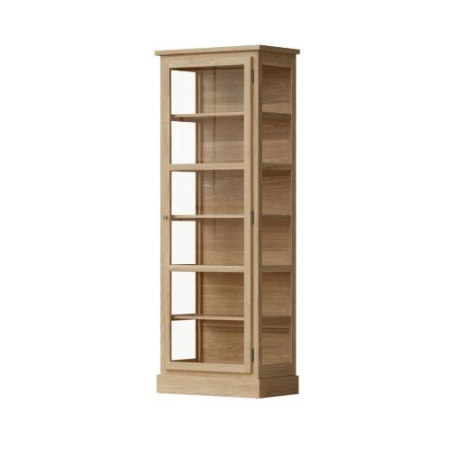 Lindebjerg Design Helle Eiche N1 Vitrine mit Rechtsanschlagtür 77 x 208,5 cm – Helle Eiche