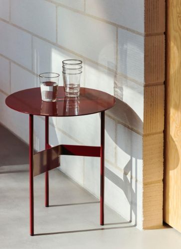 Hay Shim Couchtisch Ø: 45 cm - Bordeaux