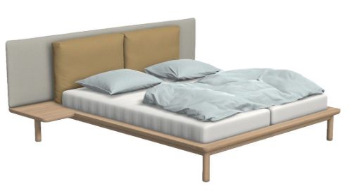 Auping Noble Sengeramme inkl. Elevationsbunde, Elitemadrasser og Loungepuder 180x200cm - Massiv Eg/Points Stone 181