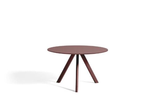 HAY CPH 20 2.0 Round Table Ø: 120 cm - Bordeaux Lacquered Solid Oak/Bordeaux Linoleum