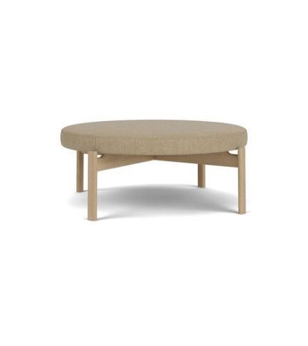 Audo Copenhagen Passage Pouf Ø: 98,5 cm - Natural Oak/Bouclé 02 Beige