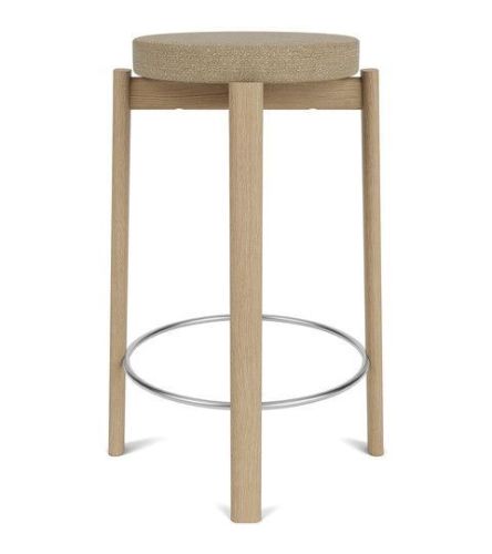 Audo Copenhagen Passage Counter Stool Upholstered H: 66 cm - Natural Oak/Bouclé 02 Beige