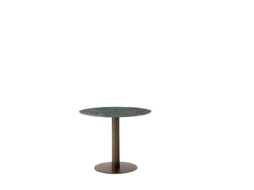 &Tradition In Between SK11 Dining Table Ø: 90 cm - Verde Guatemala Marble/Bronzed Base