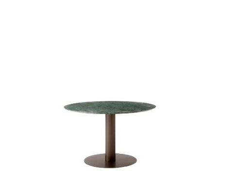 &Tradition In Between SK12 Dining Table Ø: 120 cm - Verde Guatemala Marble/Bronzed Base