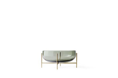 Audo Copenhagen Échasse Bowl Large Ø: 29,5 cm - Brass/Green Smoked Glass