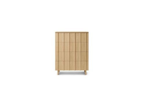 Normann Copenhagen Rib Kommode m. 4 skuffer H: 104,6 cm - Eg