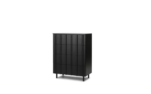 Normann Copenhagen Rib Kommode mit 4 Schubladen H: 104,6 cm – Warm Black