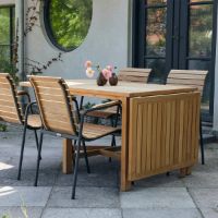 Bild von Mandalay Cambridge Klapptisch L: 200 cm und 4 Bellevue Stühle – Teak/Anthrazit